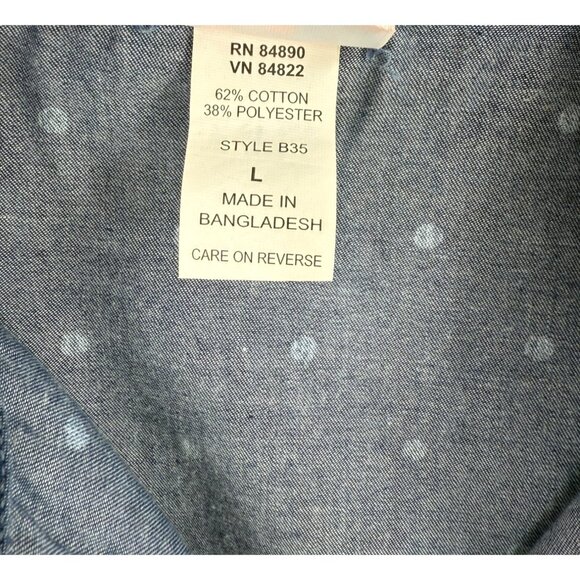 Vintage American Sweatheart Womens Button Up Shirt Polka Dot Size Large Blue - Picture 5 of 6